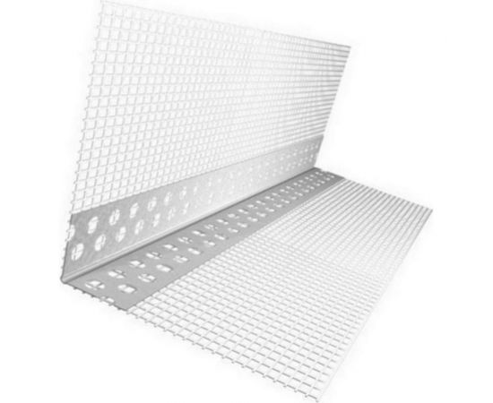 Профиль GAVIAL УГОЛ ПВХ с сеткой, 10х10 см, 2,5 м 00001838 