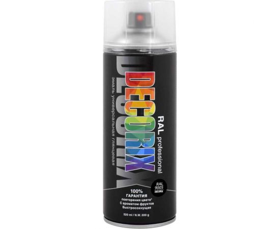 Аэрозольная эмаль Decorix RAL PROFESSIONAL (глубокий черный; матовый RAL 9005; 520 мл) 0138-9005m DX 