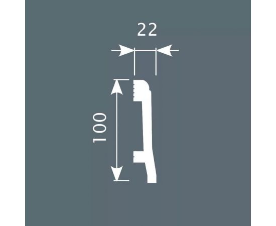 Плинтус Cosca decor PX022 100x22 мм, 2000 мм, экополимер СПБ083725 – изображение 2