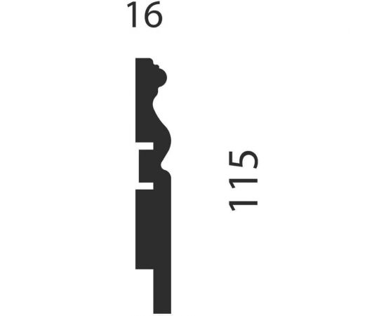 Плинтус COSCA DECOR AP14 под покраску, белый, 115x16x2400 мм, МДФ, с пазом СПБ077572 – изображение 2