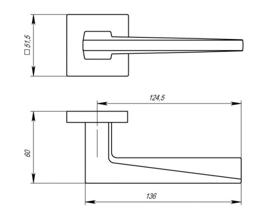 Раздельная ручка ARMADILLO MORI USS SN-3 матовый никель 39211 – изображение 2