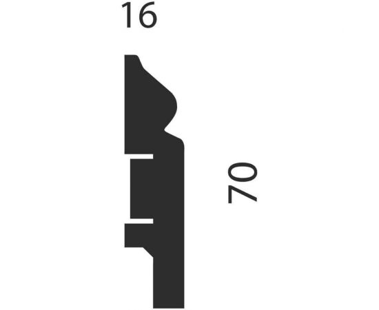 Плинтус COSCA DECOR AP05 под покраску, белый, 70x16x2400 мм, МДФ, с пазом СПБ095912 – изображение 2