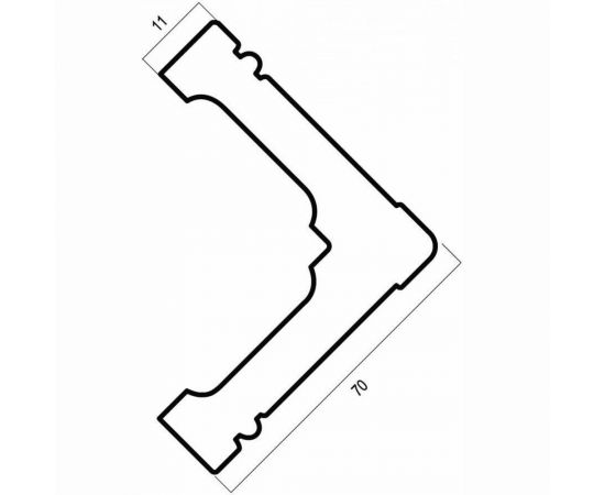 Угол Cosca интерьерный багет, 70 мм, белый матовый СПБ048174 – изображение 2