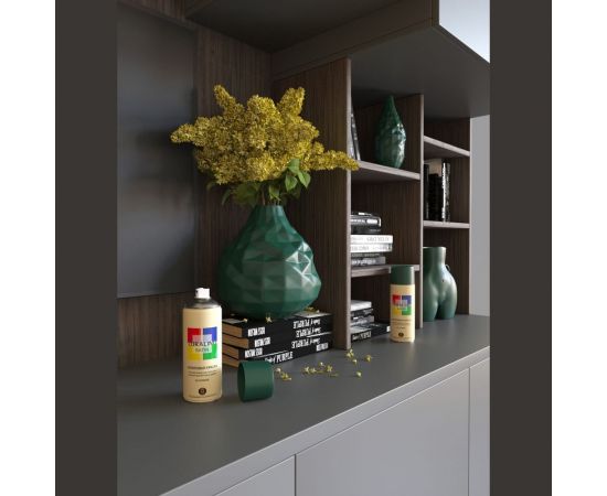 Краска аэрозольная полуматовая CORALINO SATIN RAL6005 Зеленый Мох CS6005 – изображение 3