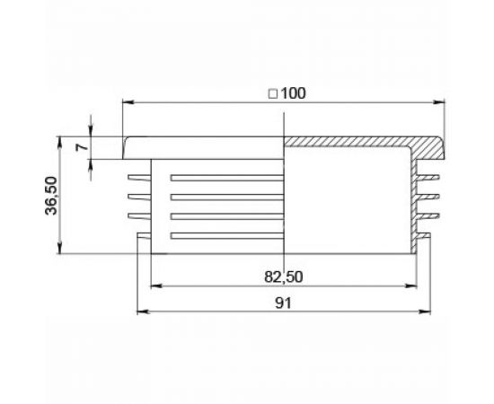 Заглушка ЭЛИМЕТ (100х100 мм; 10 шт) БП-00001789 – изображение 3