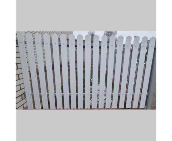 Металлический односторонний штакетник Металлика (белый; 10 штук в упаковке) 1,8-9003 – изображение 3