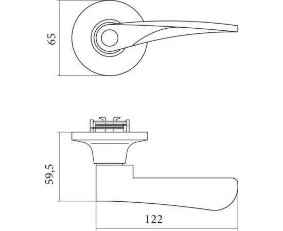 Ручка защелка Palladium 3901 PB PS 00011656 – изображение 5