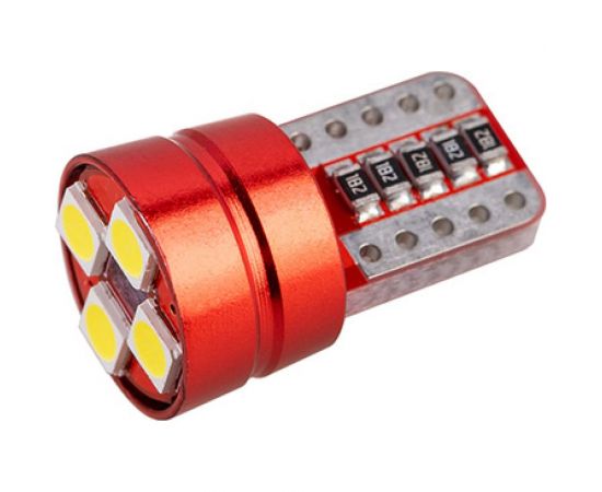 Автолампа SKYWAY диод, T10 (W5W), 12 В, 4 SMD диодов, без цоколя, 1-конт., белая, салон/габариты S08201500 