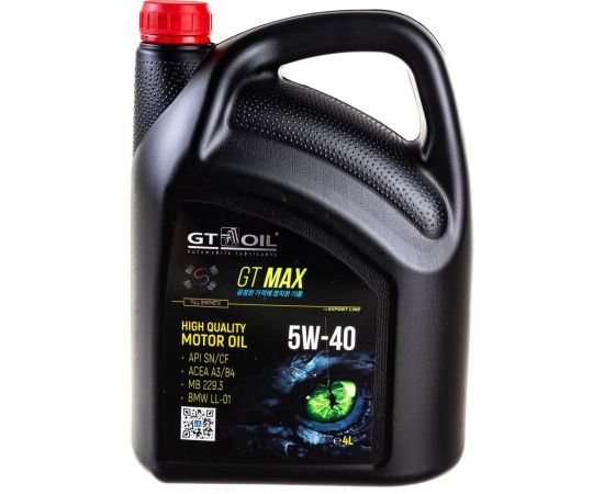 Масло GT OIL Max SAE 5W-40 API SN/CF, 4 л 8809059409015 