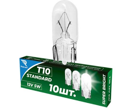 Лампа накаливания Rekzit T10, 12V5W, Standard 90350 