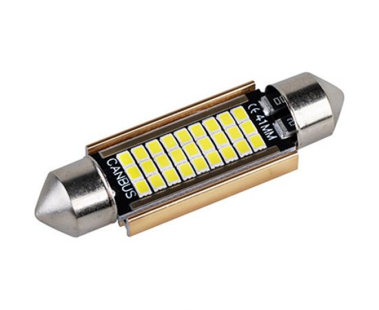 Автолампа SKYWAY диод T11(C5W) 12V 27SMD диодов 1-конт 41мм, белая салон S08201488 
