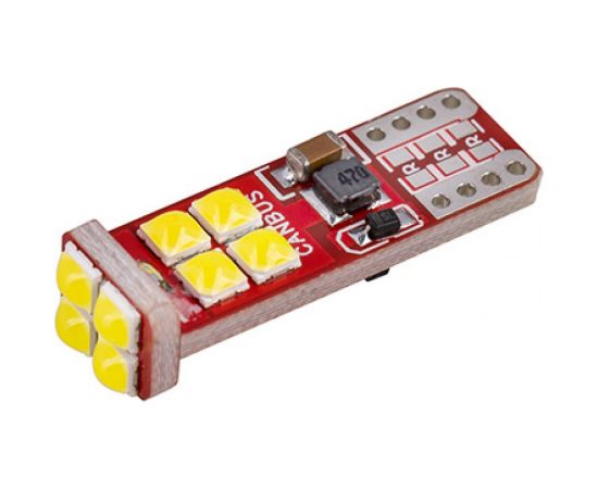 Автолампа SKYWAY диод T10 (W5W) 12-24V 12 SMD диодов, без цоколя 1-конт. S08202078 