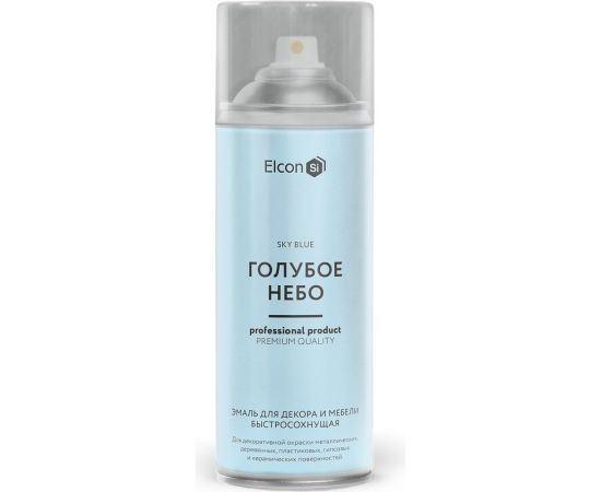 Аэрозольная краска Elcon для мебели, для декора, для металла, для пластика, для керамики, для стекла, для гипса, быстросохнущая, акриловая, голубое небо, аэрозоль, 520 мл 00-00462448 
