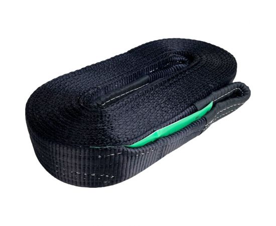 Буксировочный динамический трос HITCH prof лента, масса авто 3,3 т, разрывная 10 т, 6 м, 2 скобы SZ071511 