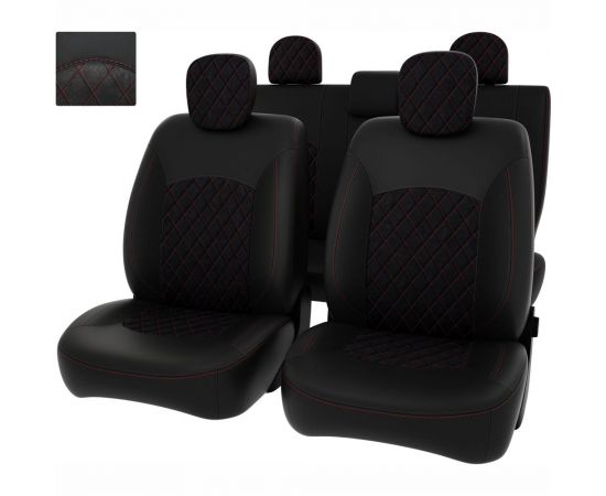 Чехлы PSV для Renault Duster I 2010-2015 с пакетом безопасности, ромб 134313 