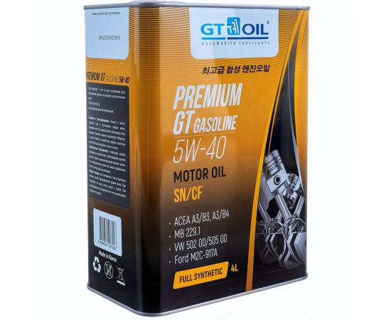 Масло Premium Gasoline, SAE 5W-40, API SN/CF, 4л GT OIL 8809059407226 