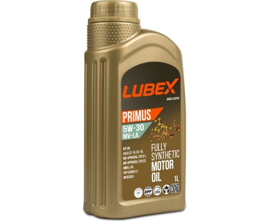 Синтетическое моторное масло Lubex PRIMUS MV-LA 5W-30, SN, C2/C3, 1л L034-1319-1201 