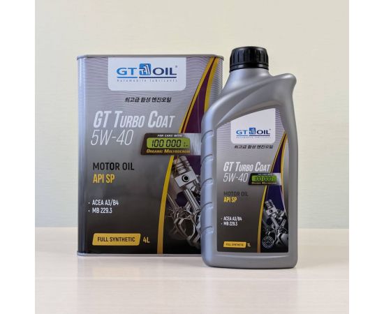 Масло GT OIL GT Turbo Coat, SAE 5W-40, API SP, 4 л 8809059409206 – изображение 3