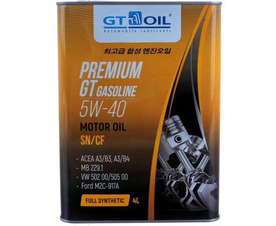 Масло Premium Gasoline, SAE 5W-40, API SN/CF, 4л GT OIL 8809059407226 – изображение 5