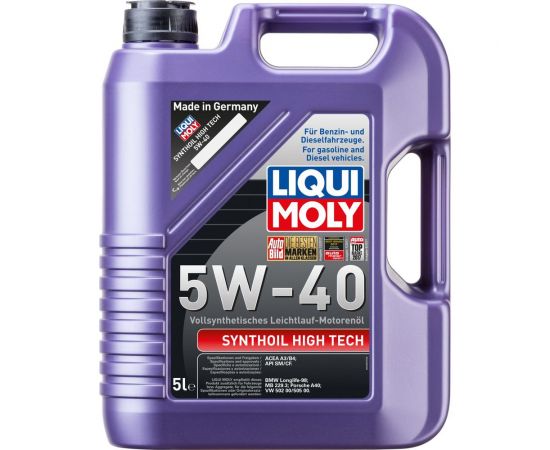 Синтетическое моторное масло LIQUI MOLY Synthoil High Tech 5W-40 SN A3/B4 5 л 1856 