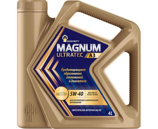 Моторное масло РОСНЕФТЬ Magnum Ultratec A3 5W-40 SN-CF синт. кан. 4 л 40816442 