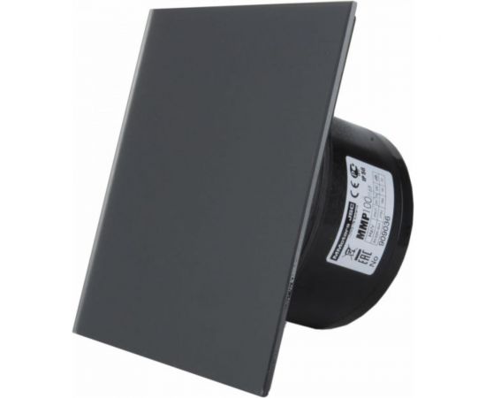 Вентилятор для ванной MMOTORS JSC сверхмощный MMP 169 м3/ч стекло, черный матовый 4857 