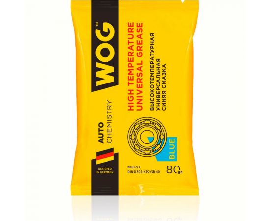 Противозадирная литиевая высокотемпературная синяя смазка с комплексом EP-присадок 80 гр WOG WGC0615 