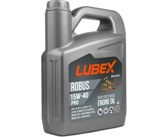 Минеральное моторное масло Lubex ROBUS PRO 15W-40, CH-4/CI-4/SL, A3/B4/E7, 4л L019-0773-0404 