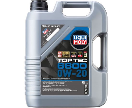 НС-синтетическое моторное масло LIQUI MOLY Top Tec 6600 0W-20 SN Plus + RC C5 GF-5 5л 21411 