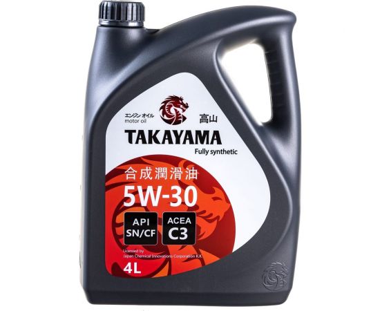 Моторное масло Takayama SAE 5W30, API SN/CF, C3, 4 л 605523 