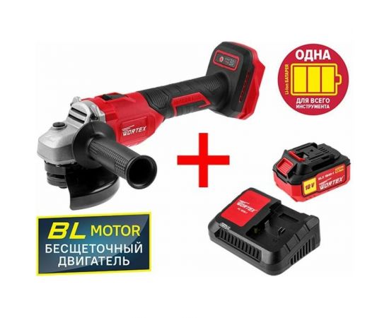 Аккумуляторная угловая шлифмашина WORTEX CAG 1812-1 E ALL1 0329192 – изображение 2