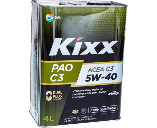 Моторное масло KIXX PAO 5W40, синтетическое, 4 л L209244TE1 – изображение 2
