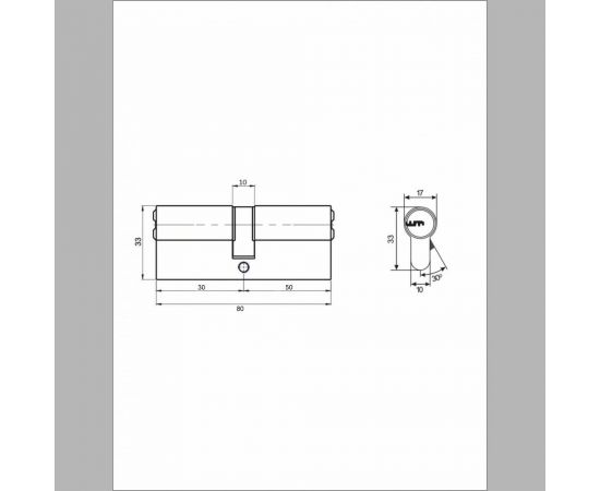 Цилиндровый механизм VETTORE ZN M80 Z NI 30x50, 5 ключей, никель 20086 – изображение 3