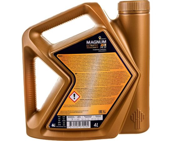 Моторное масло РОСНЕФТЬ Magnum Ultratec FE 5W-30 SN-CF синт. кан. 4 л 40816342 – изображение 4