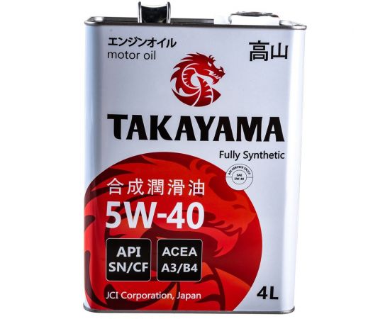 Моторное масло Takayama синтетическое, SAE 5W40, API SN/CF, 4 л 605045 – изображение 4