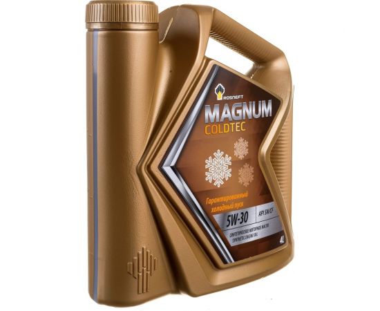 Моторное масло РОСНЕФТЬ Magnum Coldtec 5W-30 SN-CF синт. кан. 4 л 40813242 – изображение 5