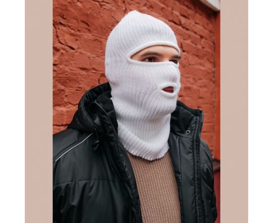 Трикотажная шапка-маска ООО ГУП Бисер белая 2000271683146 