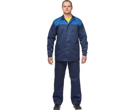 Мужской костюм ООО Комус л16-КБР, синий/васильковый, р.52-54, рост 170-176 684786 