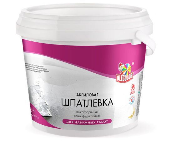 Акриловая шпатлевка OLECOLOR для наружных работ, 3 кг 4300000132 