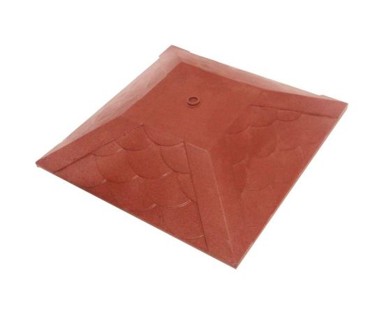 Колпак на столб забора под фонарь ООО ТК ""Титан"" Тетто Элит Чешуя (385x385 мм; вишня) 444410ЧВЭ 