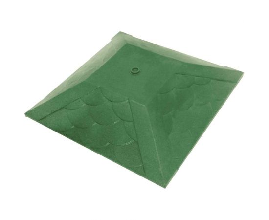 Колпак на столб забора под фонарь ООО ТК ""Титан"" Tetto Элит Чешуя (385x385 мм; зеленый) 444410ЧЗЭ 