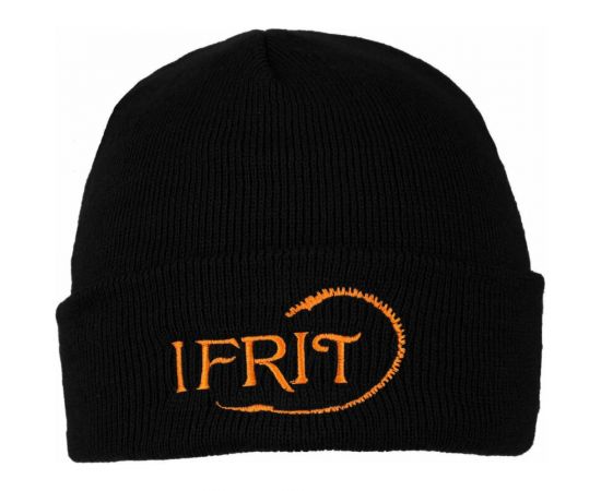 Шапка с отворотом Ifrit Ran двойная вязка, акрил, черная Ш-470 