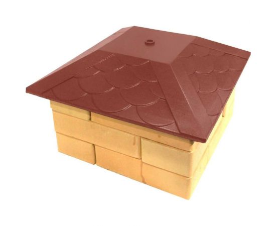 Колпак на столб забора под фонарь ООО ТК ""Титан"" Тетто Элит Чешуя (385x385 мм; вишня) 444410ЧВЭ – изображение 2