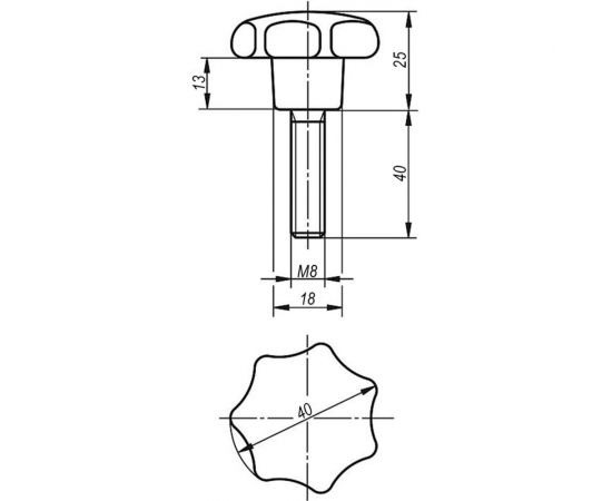 Звездообразная рукоятка KIPP K0152.44008X40 – изображение 2