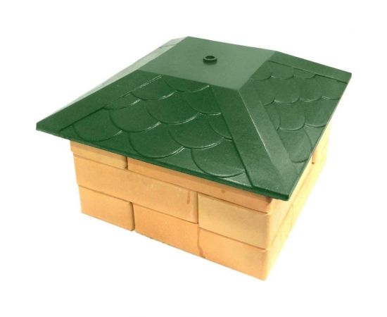 Колпак на столб забора под фонарь ООО ТК ""Титан"" Tetto Элит Чешуя (385x385 мм; зеленый) 444410ЧЗЭ – изображение 2