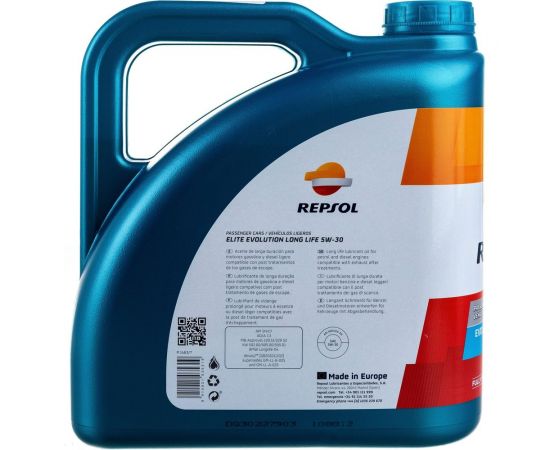 Моторное масло REPSOL ELITE EVOLUTION LONG LIFE 5W30 4L 6397/R 6397R – изображение 3