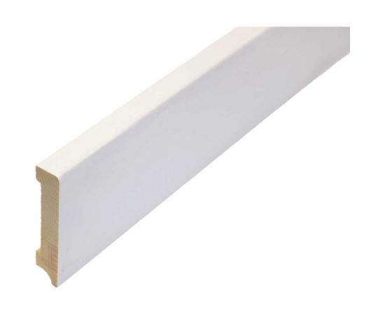 Плинтус РУССКИЙ ПРОФИЛЬ деревянный, 80х16х2400 мм, Белый снег 4680427069291 