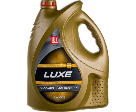 Моторное масло Лукойл ЛЮКС полусинтетическое SAE 5W-40, API SL/CF, 5 л 19300 