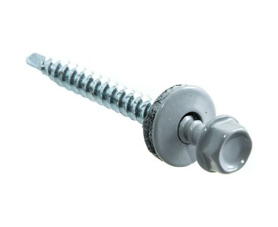 Кровельные саморезы с буром Стройбат 4,8x28 св.серые 300 шт. 287240 
