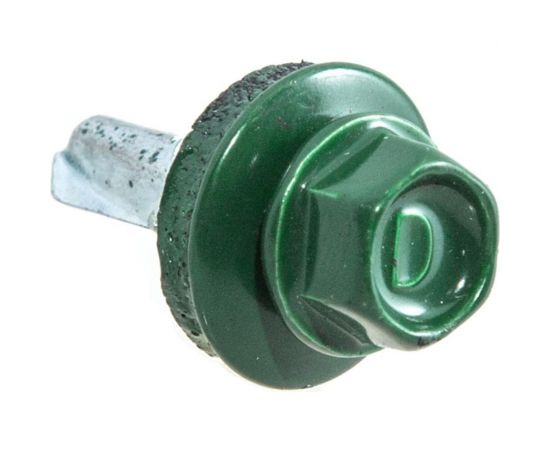 Кровельные саморезы с буром Стройбат 4,8x28 зеленый 60 шт 228791 